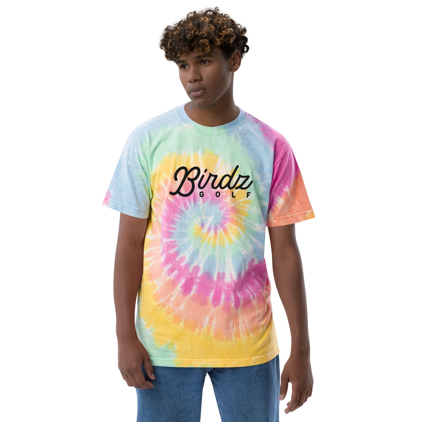 Oversized tie-dye t-shirt (Black Logo) - Birdz Golf - BIRDZ. ONLY.