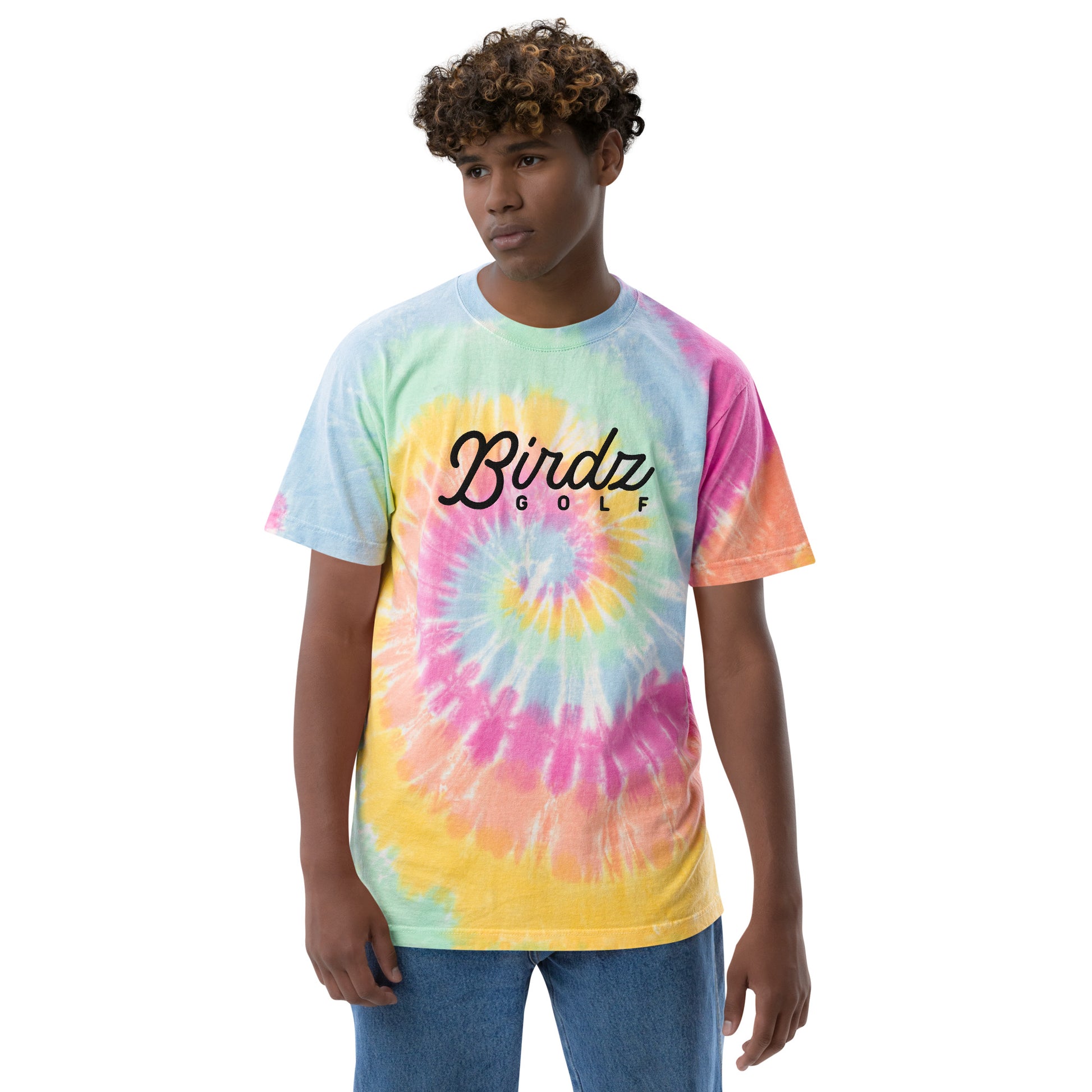 Oversized tie-dye t-shirt (Black Logo) - Birdz Golf - BIRDZ. ONLY.