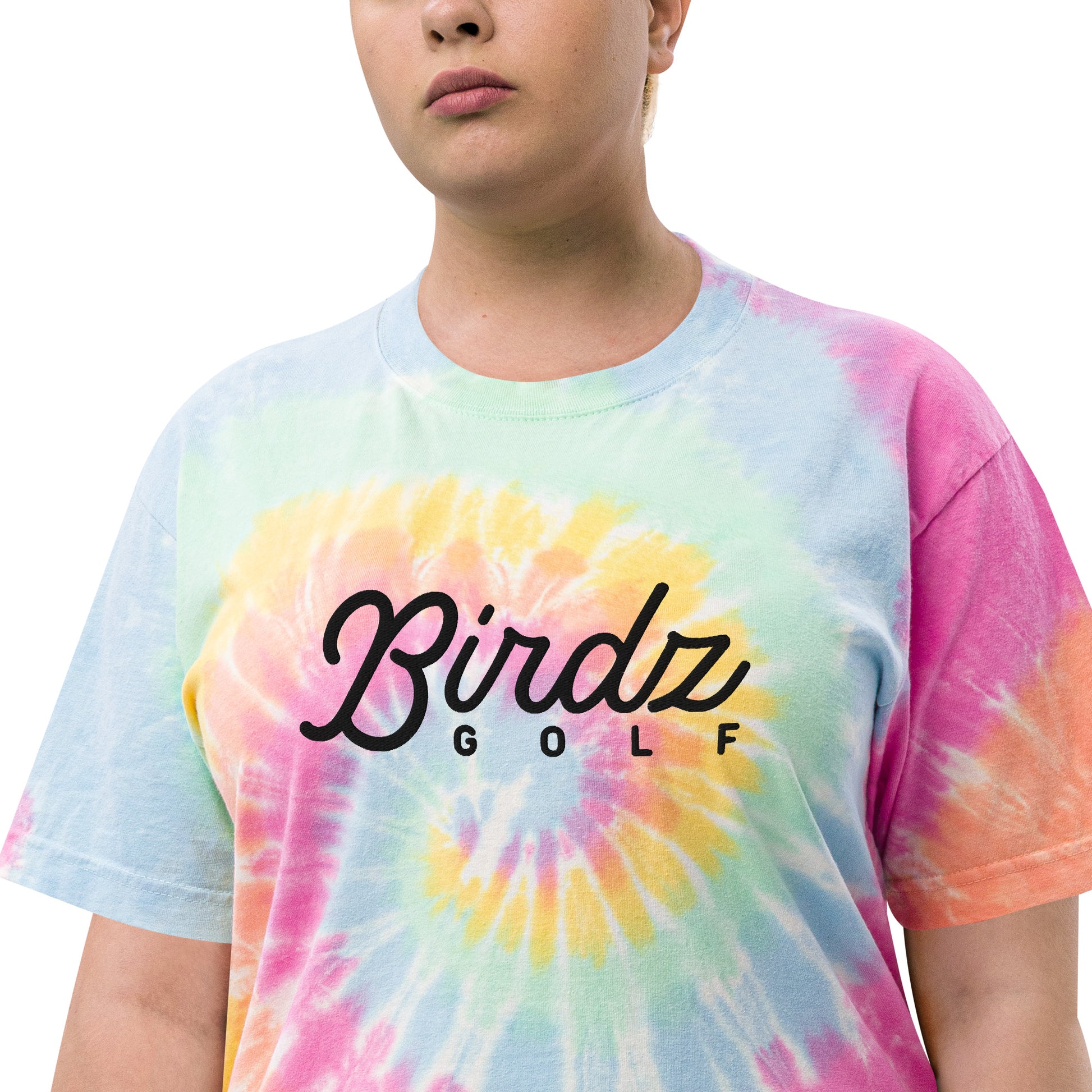 Oversized tie-dye t-shirt (Black Logo) - Birdz Golf - BIRDZ. ONLY.