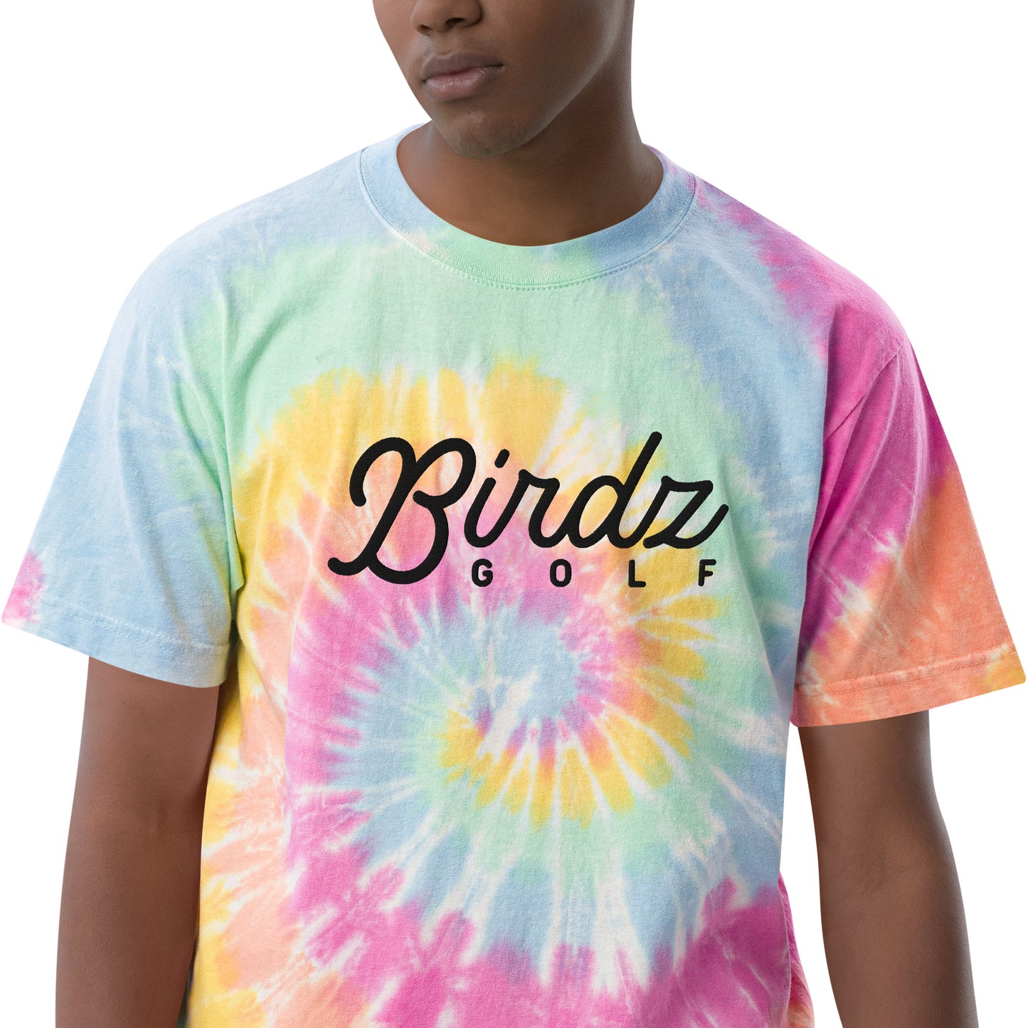 Oversized tie-dye t-shirt (Black Logo) - Birdz Golf - BIRDZ. ONLY.